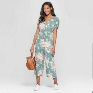Mint floral jumpsuit